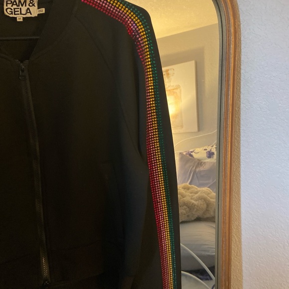 Pam & Gela black rainbow Bomber - Picture 6 of 6
